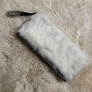 White Faux Fur Clutch Wristlet – Statement Winter Bag